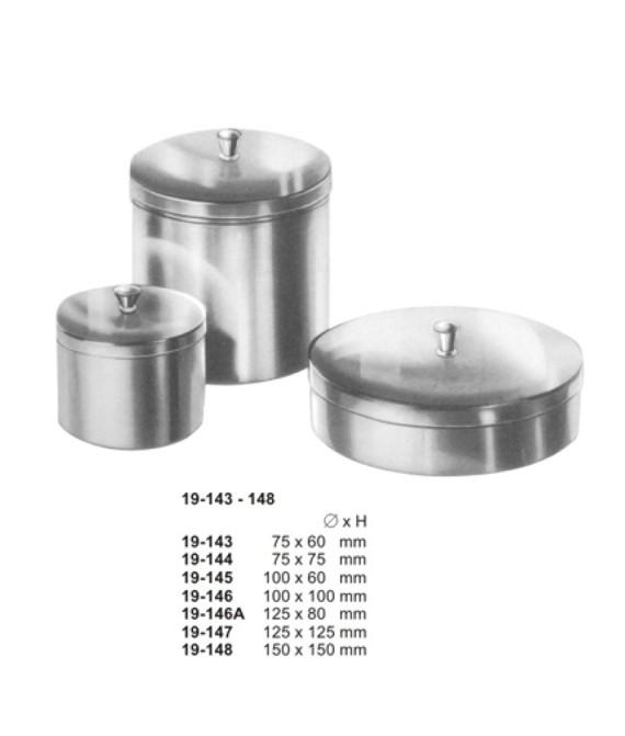 Round Metal Boxes and Medicine Cups